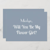 Blumenmädchen Vorschlag Dusty Blue Wedding Classy Einladung (Vorne/Hinten)