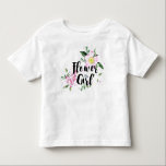 Blumenmädchen Wasserfarbenhochzeit Kleinkind T-shirt<br><div class="desc">Das Design zeichnet sich durch ein modernes Aquarellblumendesign mit kalligraphischem Text aus.</div>