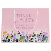 Blumenmädchen Wildblume Rasen Rosa Danke, große Geschenktüte (Vorderseite)
