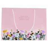 Blumenmädchen Wildblume Rasen Rosa Danke, große Geschenktüte (Rückseite)