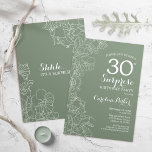Blumenmagazin Grün Überraschung 30. Geburtstag Par Einladung<br><div class="desc">Blumenmagazin Grün Überraschung 30. Geburtstag Party Einladung. Minimalistisches modernes Design mit botanischen Akzenten und Typografie-Script-Schriftart. Einfache Einladungskarte,  ideal für eine stilvolle weibliche Überraschungsfeier. Kann für jedes Alter angepasst werden.</div>