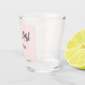 Blumenmagazin Pink Brautparty Script Schnapsglas (Rechts)