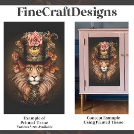 Blumenmaghäuslicher Steamponlion in Hut E2-Decoupa Seidenpapier