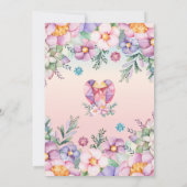 Blumenmagie Einhorn Geburtstag Einladung (Rückseite)