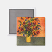 Blumenmagnet "Gelbe Vase" Magnet (Vorderseite/Rückseite)
