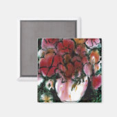 Blumenmagnet "Pink Vase" Magnet (Vorderseite/Rückseite)