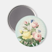 Blumenmagnet Vintager Rose Magnet (Vorderseite/Rückseite)