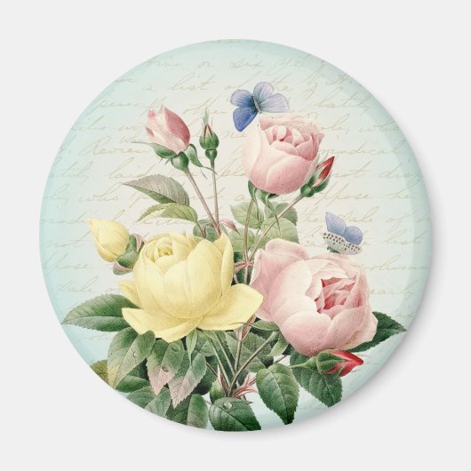 Blumenmagnet Vintager Rose Magnet (Vorne)