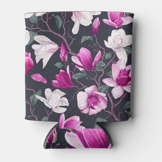 Blumenmagnolien: Vintage Pastellmuster Dosenkühler (Vorderseite)