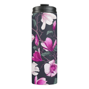 Blumenmagnolien: Vintage Pastellmuster Thermosbecher