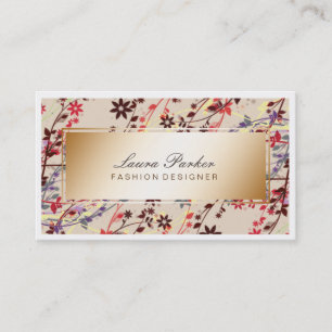 Blumenmakrele Künstlerhair Stylist Creme Visitenkarte