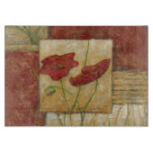 Blumenmalerei mit sichtbaren Bürsten-Anschlägen Schneidebrett (Vorderseite)