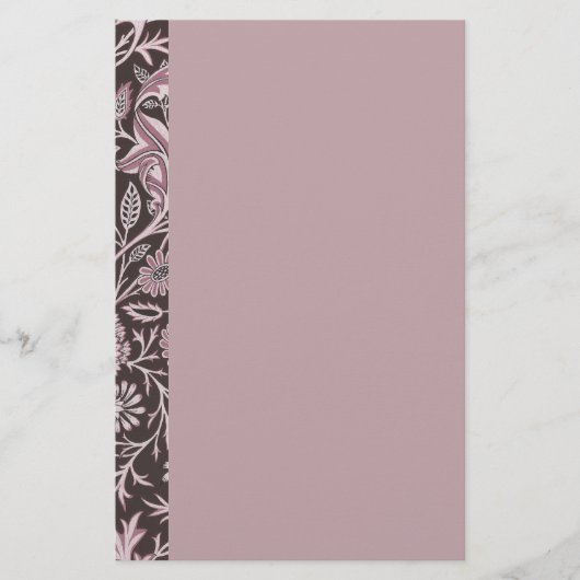 Blumenmalvenfarbe und Schokolade Briefpapier (Vorderseite)