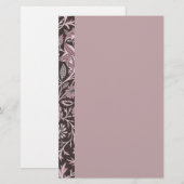 Blumenmalvenfarbe und Schokolade Briefpapier (Vorne/Hinten)