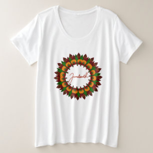 Blumenmandala, afrikanisch inspiriert große größe T-Shirt