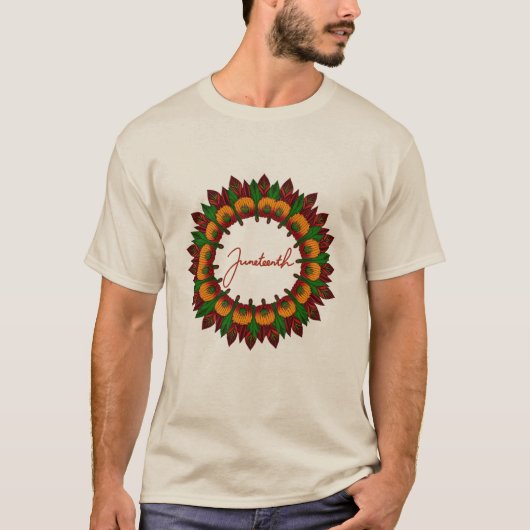 Blumenmandala, afrikanisch inspiriert T-Shirt (Vorderseite)