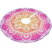 Blumenmandala: farbenfroh Vintag. Polyester Weihnachtsbaumdecke (Schrägansicht)