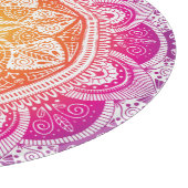 Blumenmandala: farbenfroh Vintag. Schneidebrett (Ecke)