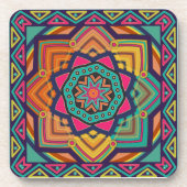 Blumenmandala Getränkeuntersetzer (Vorderseite)