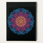 Blumenmandala in Blau und Mauve Planer (Rückseite)