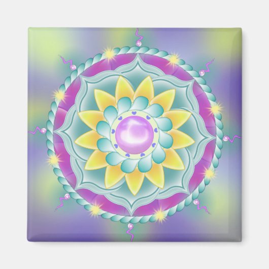 Blumenmandala Magnet (Vorne)
