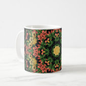 Blumenmandala: rot, gelb Vintag. Kaffeetasse (Vorderseite Links)