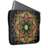 Blumenmandala: rot, gelb Vintag. Laptopschutzhülle (Vorne Rechts)