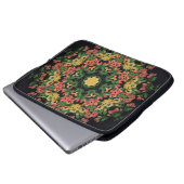 Blumenmandala: rot, gelb Vintag. Laptopschutzhülle (Vorne Knopf)