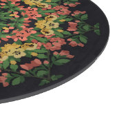 Blumenmandala: rot, gelb Vintag. Schneidebrett (Ecke)