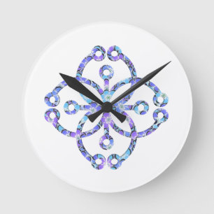 Blumenmandala Runde Wanduhr