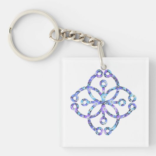Blumenmandala Schlüsselanhänger (Vorderseite)