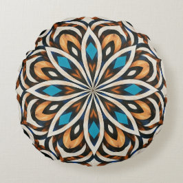 Blumenmandala-Weberei Rundes Kissen