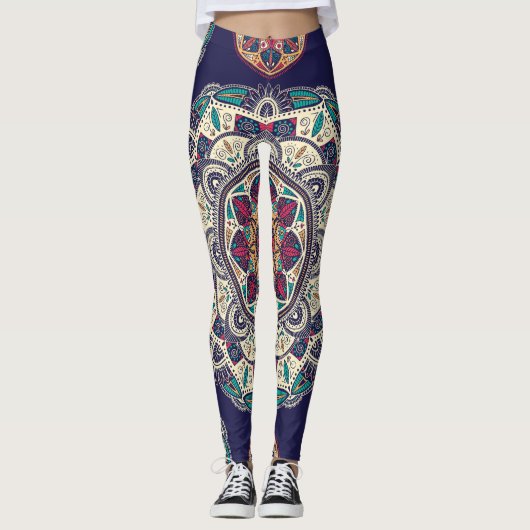 BlumenMandala: Zierhaft Vintag, nahtlos Leggings (Vorderseite)