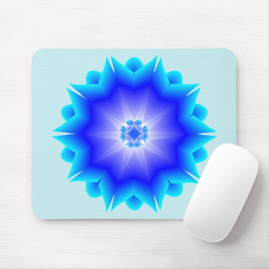 BlumenMandalablau Mousepad (Mit Mouse)