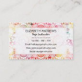BlumenMandalayoga des orange rosa PastellAquarells Visitenkarte (Rückseite)