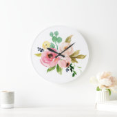 Blumenmanschette Große Wanduhr (Zuhause)