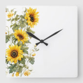 Blumenmanschette Quadratische Wanduhr (Vorderseite)