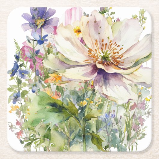 Blumenmanschette Rechteckiger Pappuntersetzer (Vorderseite)