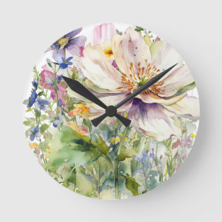 Blumenmanschette Runde Wanduhr