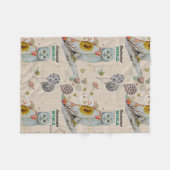 Blumenmantel Eule Fleece Babydecke (Vorderseite (Horizontal))