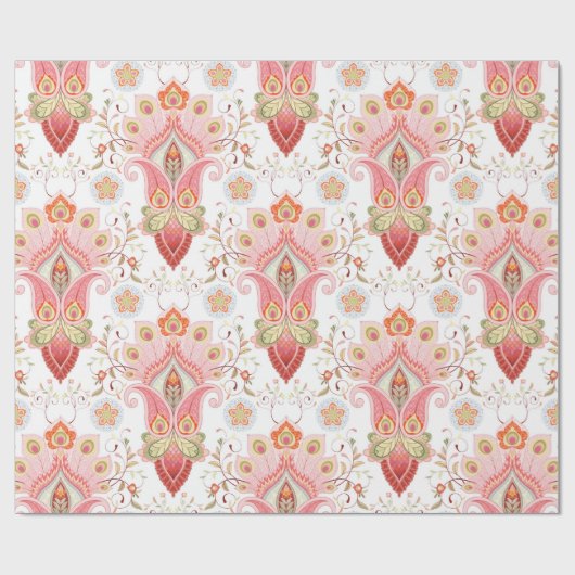 Blumenmantel mit Pisley und Ppe Geschenkpapier (Flach)