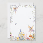 Blumenmärchen Bezaubernde Wildblume Kinderdusche Einladung (Rückseite)