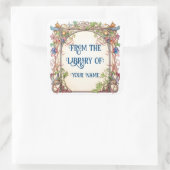 Blumenmärchen Buchzeichen für Ihr Kind Quadratischer Aufkleber (Tasche)