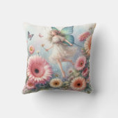 Blumenmärchen der Aquarelldruckerin, rosa Kissen (Rückseite)