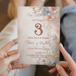 Blumenmärchen Thema Kindergeburtstag Party Einladung