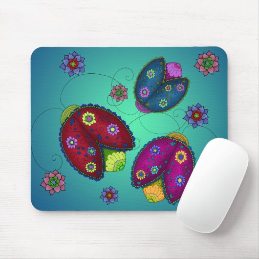 Blumenmarienkäfer Mousepad (Mit Mouse)