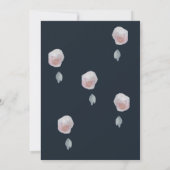 Blumenmarine-u. Goldhochzeits-Einladung Einladung (Rückseite)