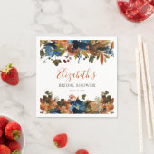 Blumenmarineblau Rostbraun Brautparty Empfang Serviette (Beispiel)