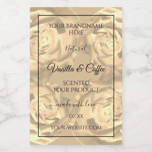 Blumenmarken Beige Rose Cremefarben Lebensmitteletikett (Einzelnes Label)