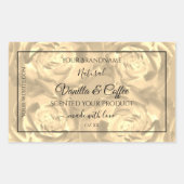 Blumenmarken Beige Rose Cremefarben Rechteckiger Aufkleber (Vorderseite)